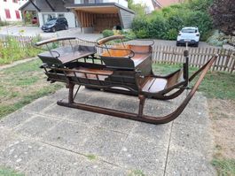 Grand traîneau ancien en bois style traditionnel occasion