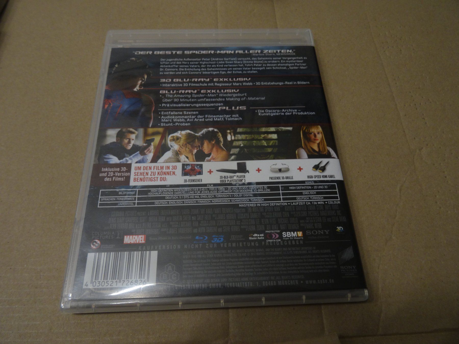 Tutti i DVDs: The Amazing Spider-Man 3D BLU-RAY – Usato da Olten venduto da Disc-Verkauf 1
