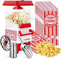 Popcorn Maschine Heissluft Retro Popkorn Maker Ölfrei Weiss