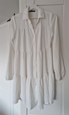Weisses Blusenkleid, Bohoo, Gr. S