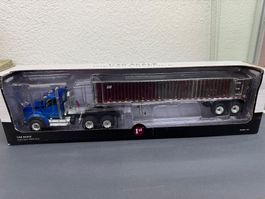 Kenworth T880 Truck mit Trailer blau 1:50
