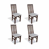 Set of 4 Upholstered Textile Dining Chairs - JVMOEBEL