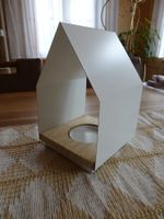 NEUES Windlicht weiss Holz & Metall ca 18,5 x 12 cm - 230610