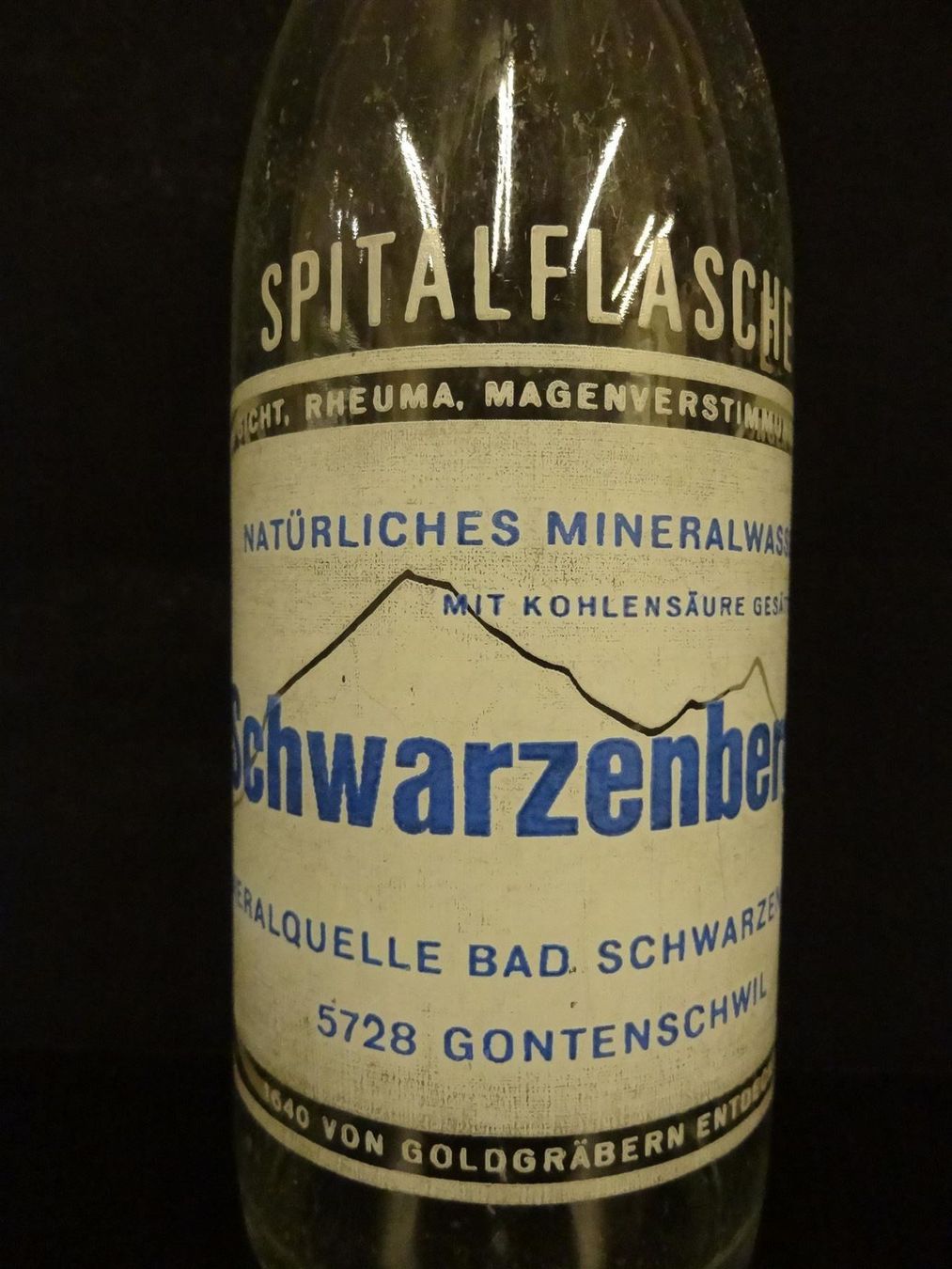 Bicchieri, Caraffe & Bottiglie: alte Flasche SCHWARZENBERGER 1974 – Usato da Kerzers venduto da Flaschenposten 1