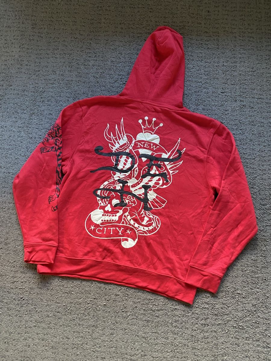 Ed Hardy Maglioni & Felpe: Sweat à capuche Ed Hardy rouge Taille XL – Nuovo (secondo la descrizione) da Genève venduto da eth_6qs6 4