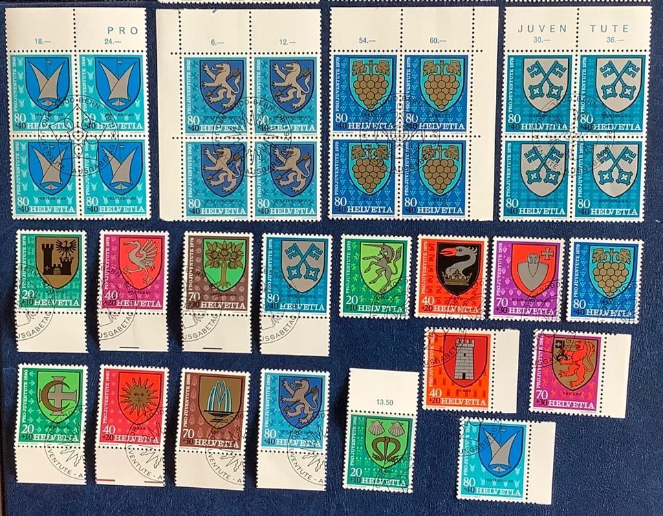 Tutti i francobolli: 1978-1981 Pro Juventute Gemeindewappen 4er + Einzel ET – Nuovo (secondo la descrizione) da Liestal venduto da Skunk02 2
