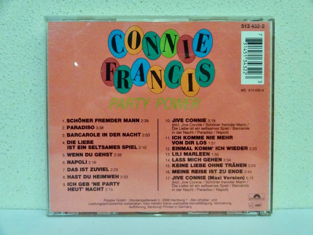 CD CONNIE FRANCIS / JIVE CONNIE / PARTY POWER Kaufen auf Ricardo