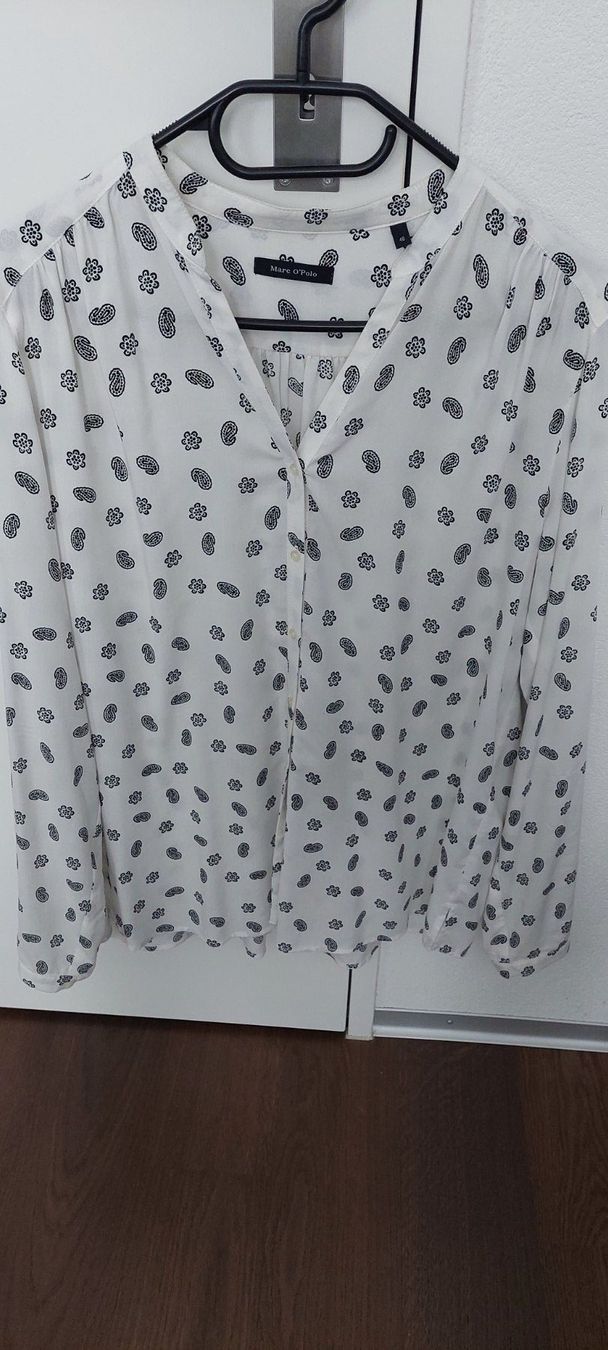 Marc O'Polo Camicette: Marc O'Polo Bluse, weiss gemustert, Gr. 40 – Usato da Belp venduto da egsu62