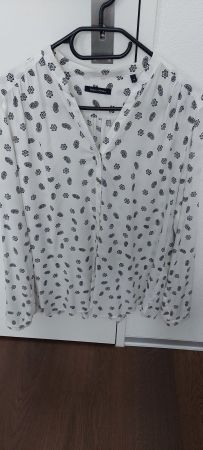 Marc O'Polo Bluse, weiss gemustert, Gr. 40