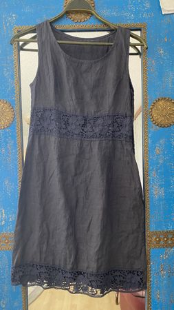 Leinen Kleid Sommerkleid mit spitze