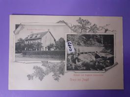 Gruss aus Augst - Bahnhof Restaurant Ruinen / AK Basel Land
