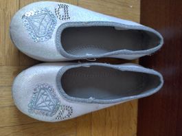 Mädchenschuhe Gr. 29 weiss Glitzer Ballerinas Schuhe süss