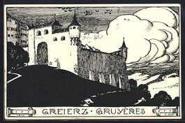 AK Greierz, am Schloss, 1920