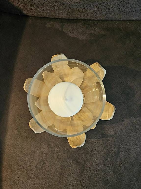 Portacandele: Holz Windlicht Lotus Kerzenhalter Deko – Nuovo (secondo la descrizione) da Brunnen venduto da kent03 2