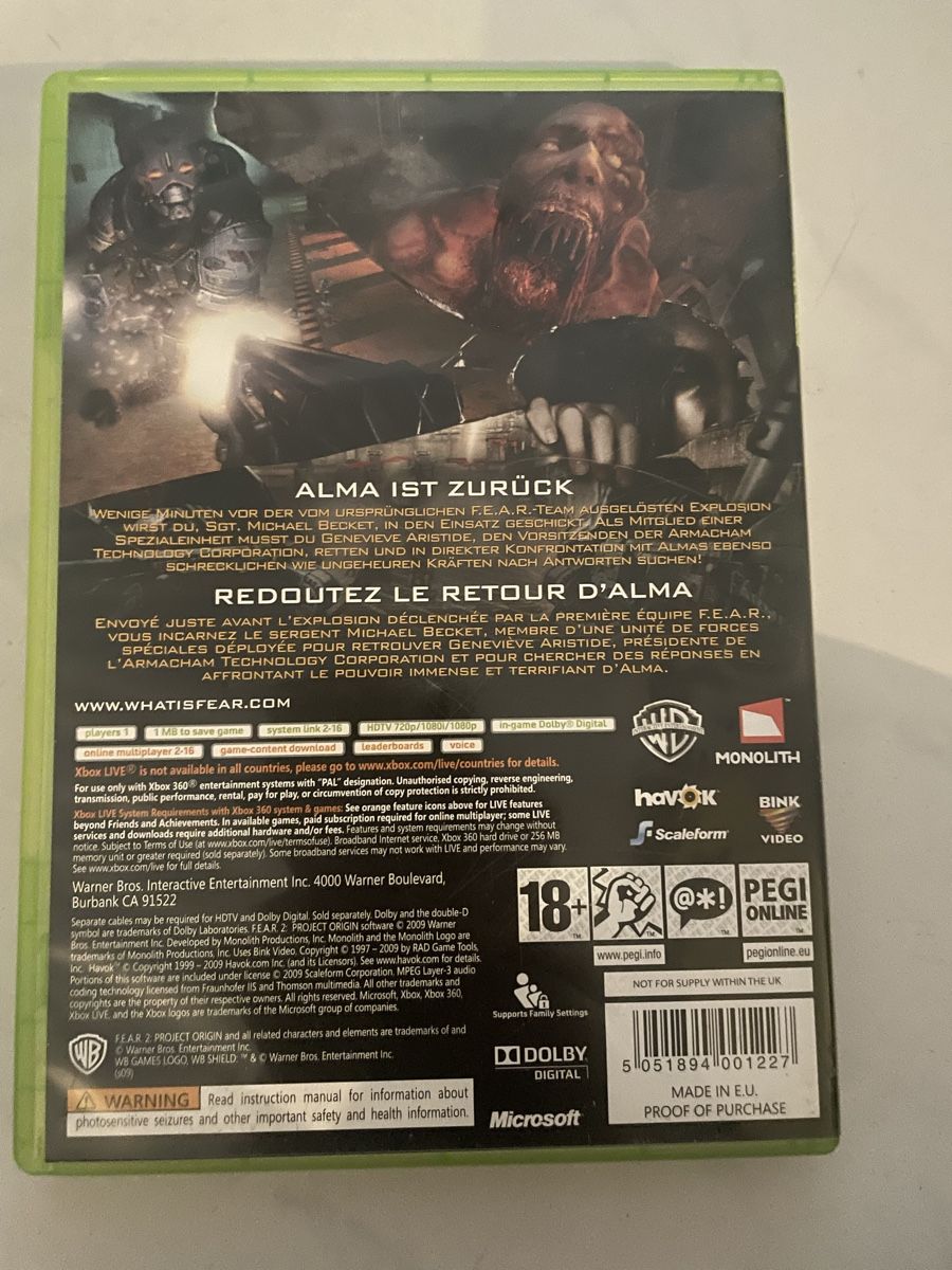 Giochi: XBOX 360 Spiel F.E.A.R. 2 Project Origin – Usato da Grenchen venduto da sabi.sk92 1