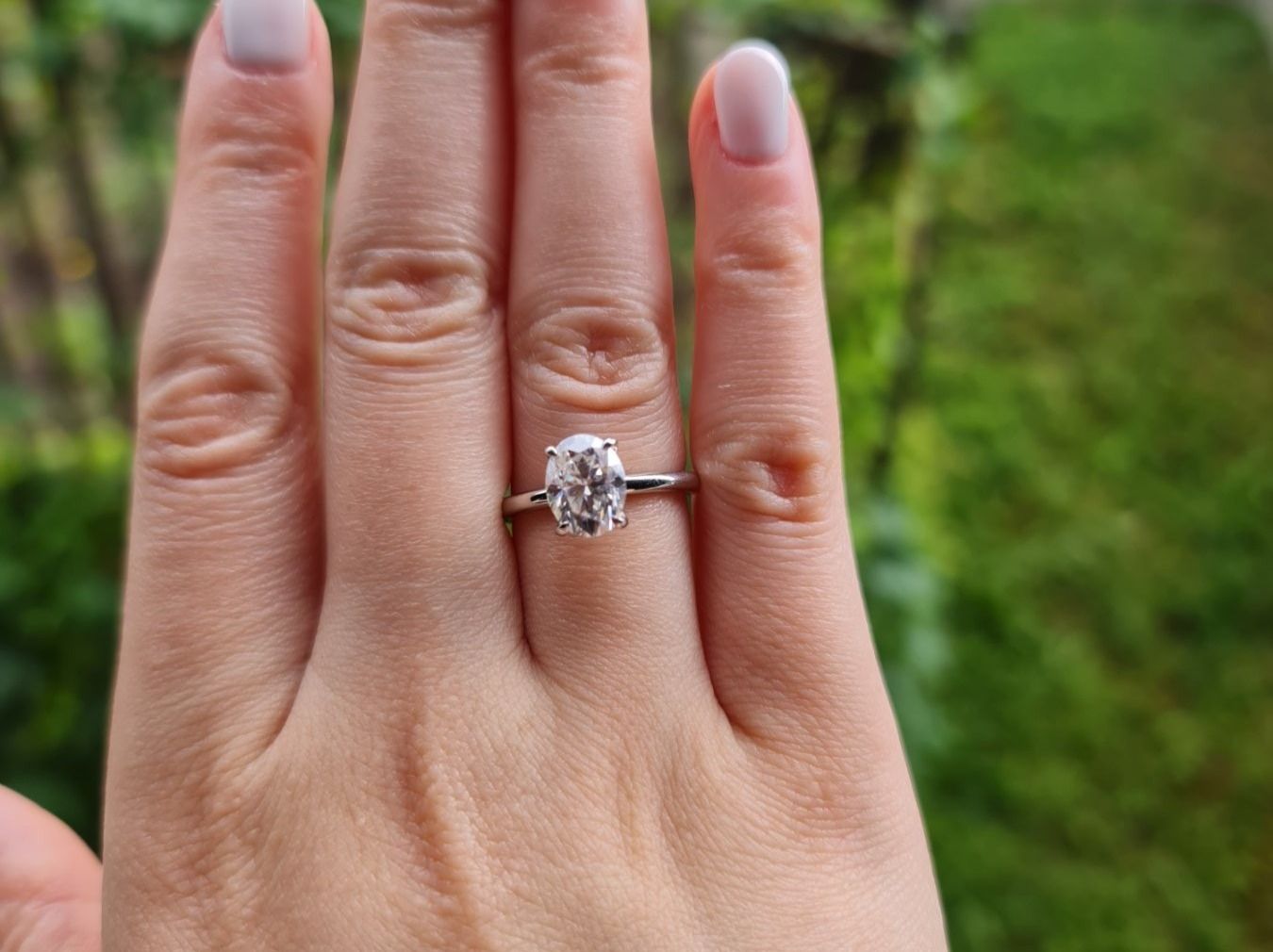 Anelli: Solitaire Moissanit Ring oval 2 carat Grösse 54 – Nuovo e nell'imballaggio originale da Kriens venduto da Jul_8D 1