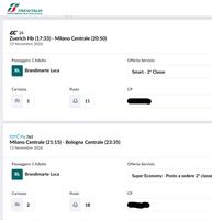 Zugticket Zürich–Bologna (13.11.2026)