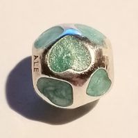 Pandora Bead Silber Herz hellgrün, türkis Emaille 