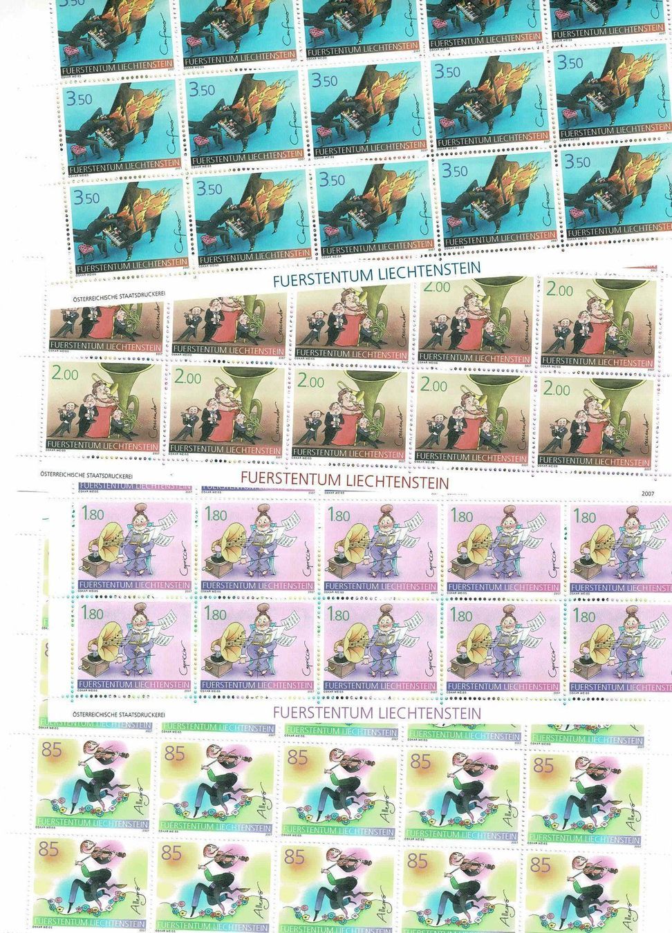Alle Briefmarken: Musik-Tempi 3 KB ** – Neu (gemäss Beschreibung) aus Lausanne von Whorvath