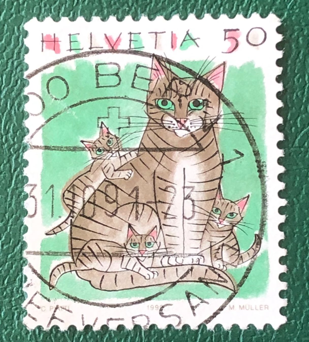 Alle Briefmarken: Nr.790 mit VollStempel Katzen 1990 Bern    – Gebraucht aus Aarau von Billa007
