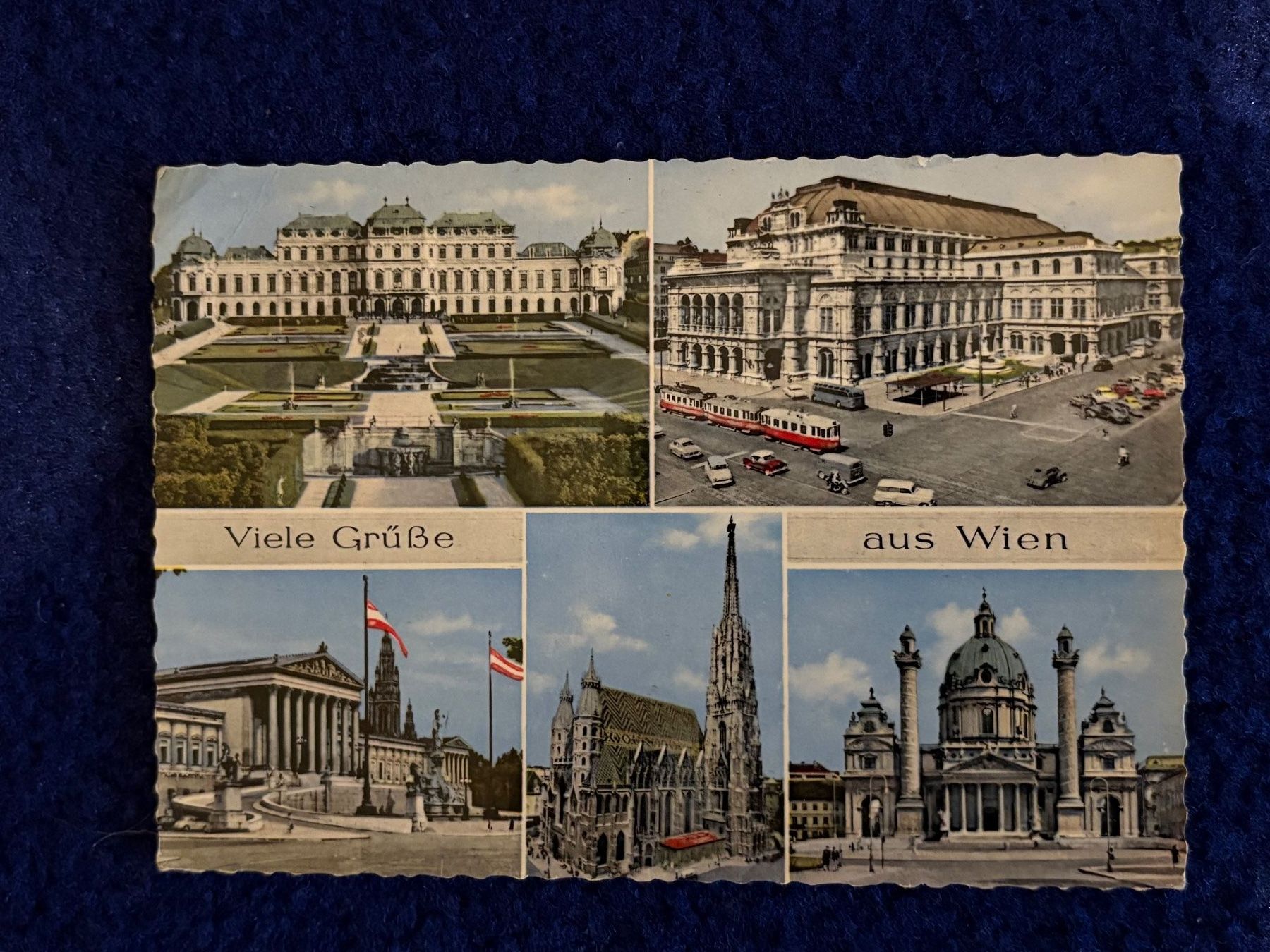 Cartoline postali: 4 alte Ansichtskarten Wien, div. Sujets, von ca. 1960 – Usato da Biel/Bienne venduto da TomBaBi 1