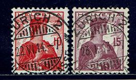 Helvetia 120+122 Vollstempel Zürich 2