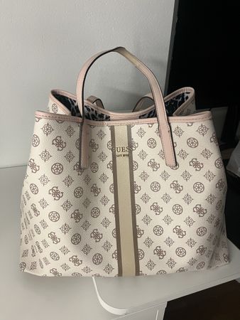Handtasche Shopper Guess Logo in Beige und Rosa