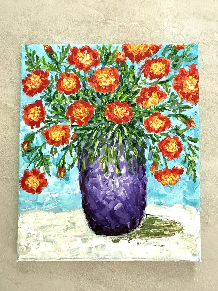 Dipinti: Gemälde auf Leinwand: Blumen. Handgemalt. Stillleben – Nuovo (secondo la descrizione) da Siselen BE venduto da Rolf131
