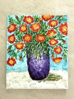 Gemälde auf Leinwand: Blumen. Handgemalt. Stillleben