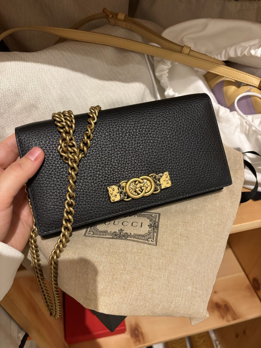 Gucci Borse da donna: Authentic Gucci Wallet on Chain - Black Leather, New! – Nuovo (secondo la descrizione) da Dübendorf venduto da Tony321 1