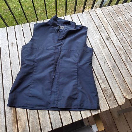 🐸 NILE GILET BLUSE M DUNKELBLAU SATIN GLANZ TOP ZUSTAND