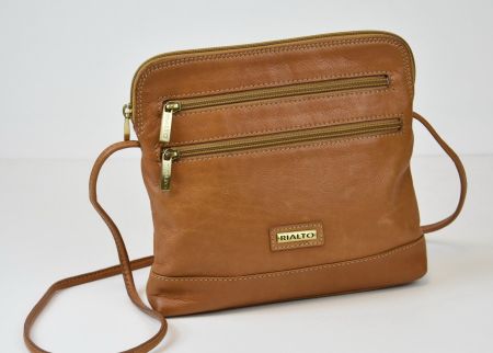 RIALTO Damen Tasche Echtesleder Umhängetasche /braun/26x23x4