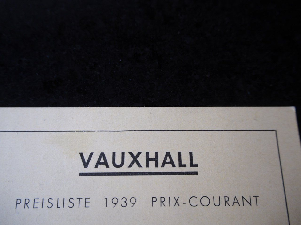 Vauxhall Documenti: VAUHALL Preisliste 1939 – Usato da Zofingen venduto da sosalinos01