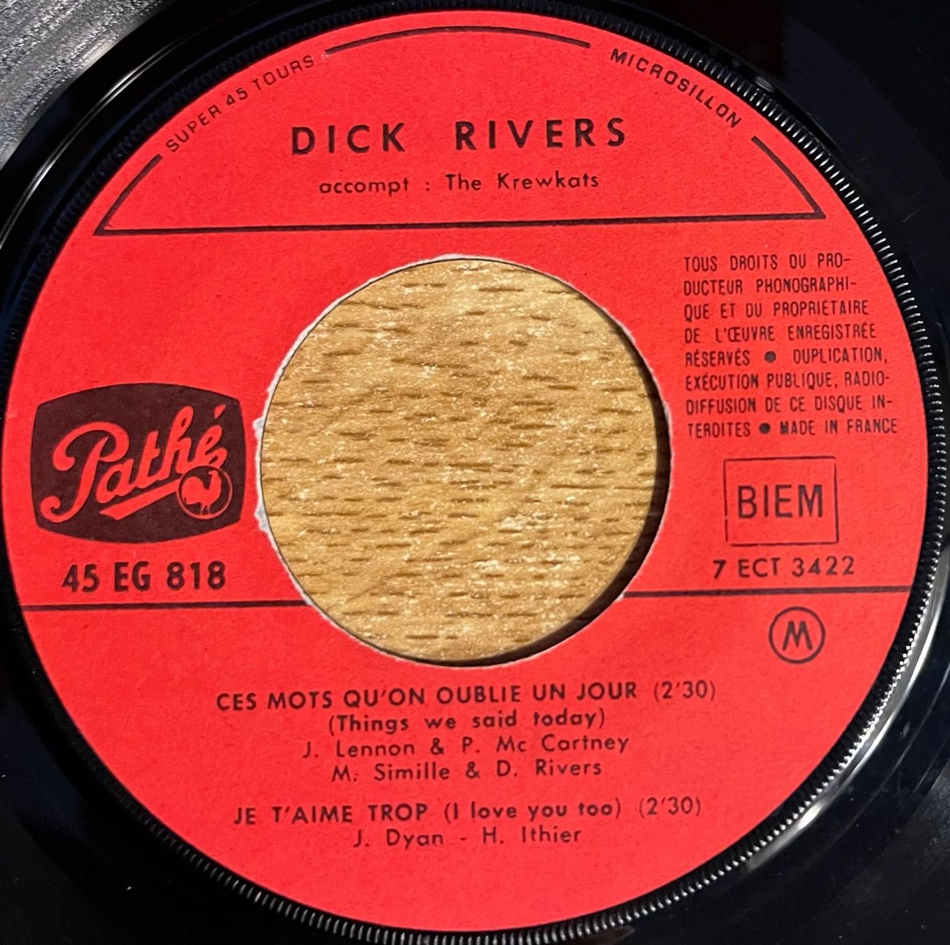 Schallplatten: DICK RIVERS - DICK – Gebraucht aus Bussigny von vinyl-pas-cher 2