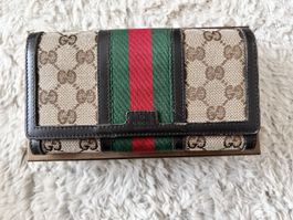 Original Vintage GUCCI Web Wallet (GG Canvas) – mit Original