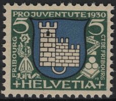 5 Rp. Fribourg Stadtwäppli mit ABART