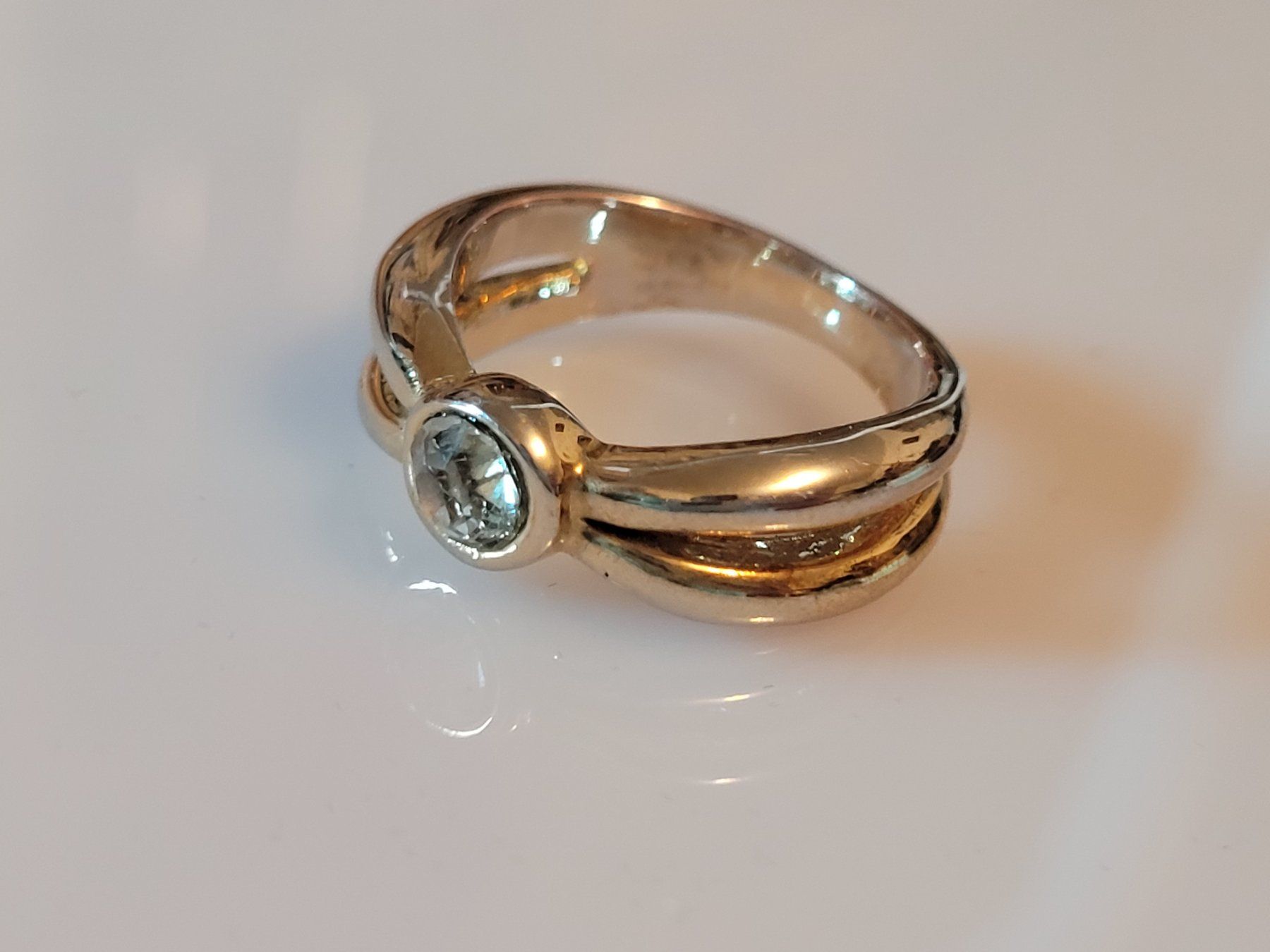Anelli: AKTION Gelb gold Ring massiv Stein Geschenk Modeschmuck 2.10 – Nuovo (secondo la descrizione) da Riedt b. Erlen venduto da Gottestraene 2