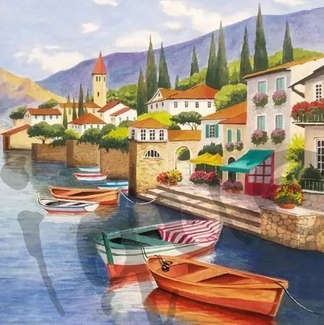 Tovaglioli: Serviette lago di como (1609) 2Stk. – Nuovo (secondo la descrizione) da Schlatt TG venduto da kreativ-atelier