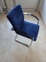 Design-Freischwinger tiefblau Chrom – vermutlich SITAG