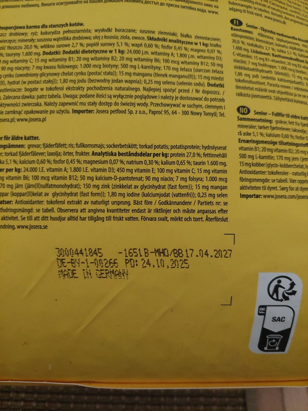 Mangimi: Josera Senior Tockenfutter 10kg Sack – Nuovo e nell'imballaggio originale da Beckenried venduto da Havacola 5