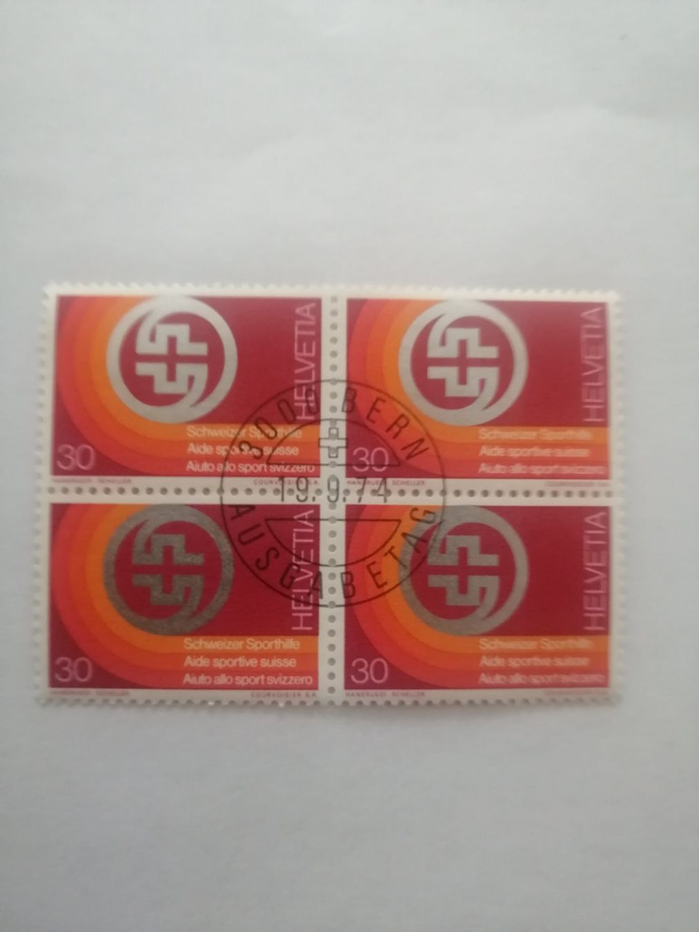 Alle Briefmarken: Briefmarken 4er Blocks Werbemarken II 1974 – Neu (gemäss Beschreibung) aus Hinterkappelen von 1399 3