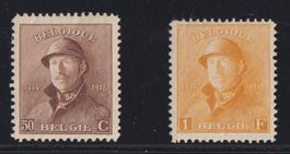 Belgien 1919/1920: König Albert I - 2 Werte *