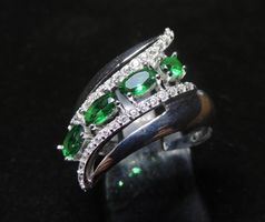 Rhodinierter Silber 925 Fingerring mit Zirkonia