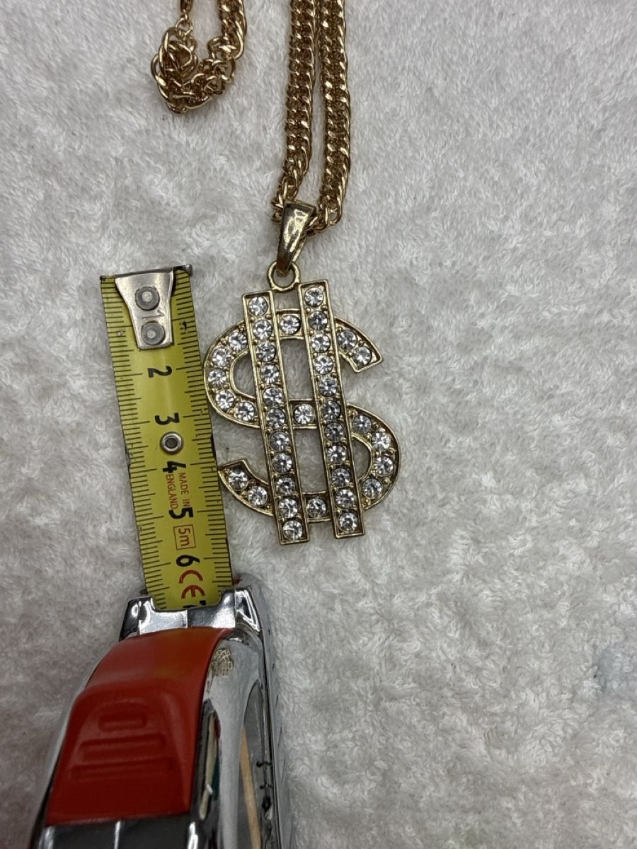 Ketten: Pendentif dollar avec chaînette, doré, avec strass – Neu (gemäss Beschreibung) aus Chenens von anasantos90 5