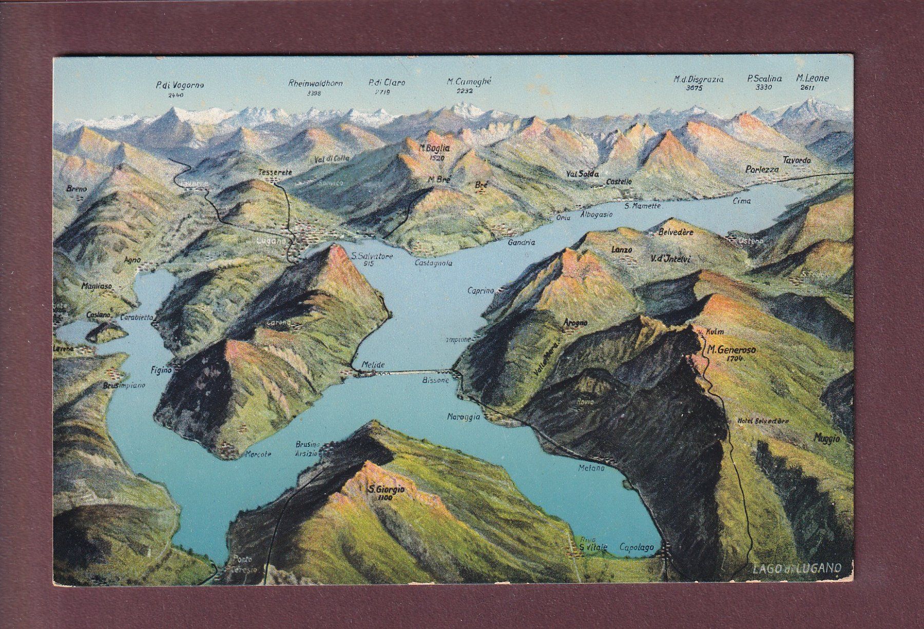 Ansichtskarten: LAGO DI LUGANO – Gebraucht aus Pully von nicecards