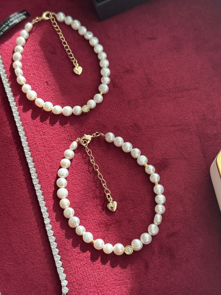 Bracciali & Braccialetti: Natural Pearl Bracelet with Diamond – Nuovo e nell'imballaggio originale da Richterswil venduto da L.Staudenmann