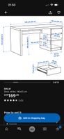 MALM Desk White, 140x65cm, 3 Drawers, Great Condition