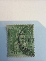 Briefmarke Helvetia 25 Rp. grün gebraucht