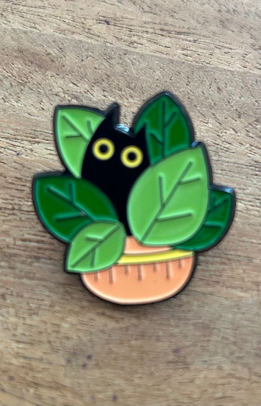 Plaketten & Abzeichen: Pin Katze Topfpflanze – Neu und originalverpackt aus Geneve von vane267