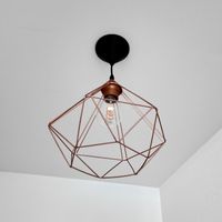 Kupfer Deckenleuchte im Industrial Stil | Wohnzimmer & Flur